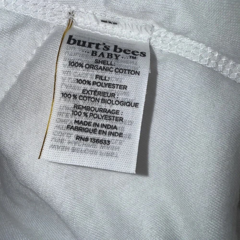 Burt's Bees Baby Beekeeper Wearable Blanket  L White‎ W/ Pink Elephant NWOT